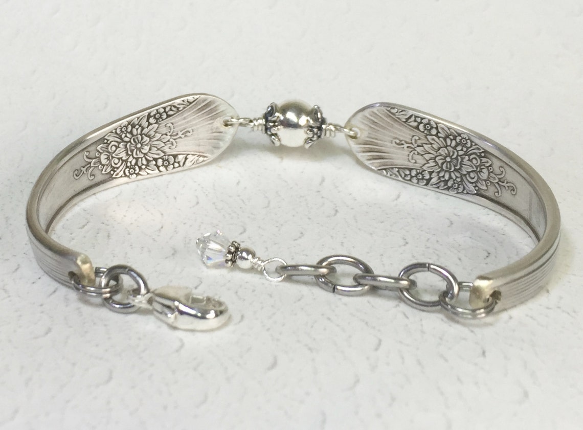 Spoon Bracelet Sterling Silver Beads Silverware Jewelry Etsy