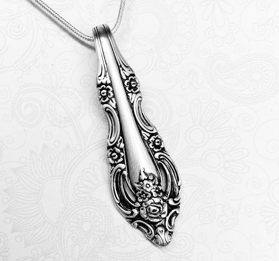 Spoon Necklace Pendant, Silverware Jewelry, "Silver Artistry" 1965