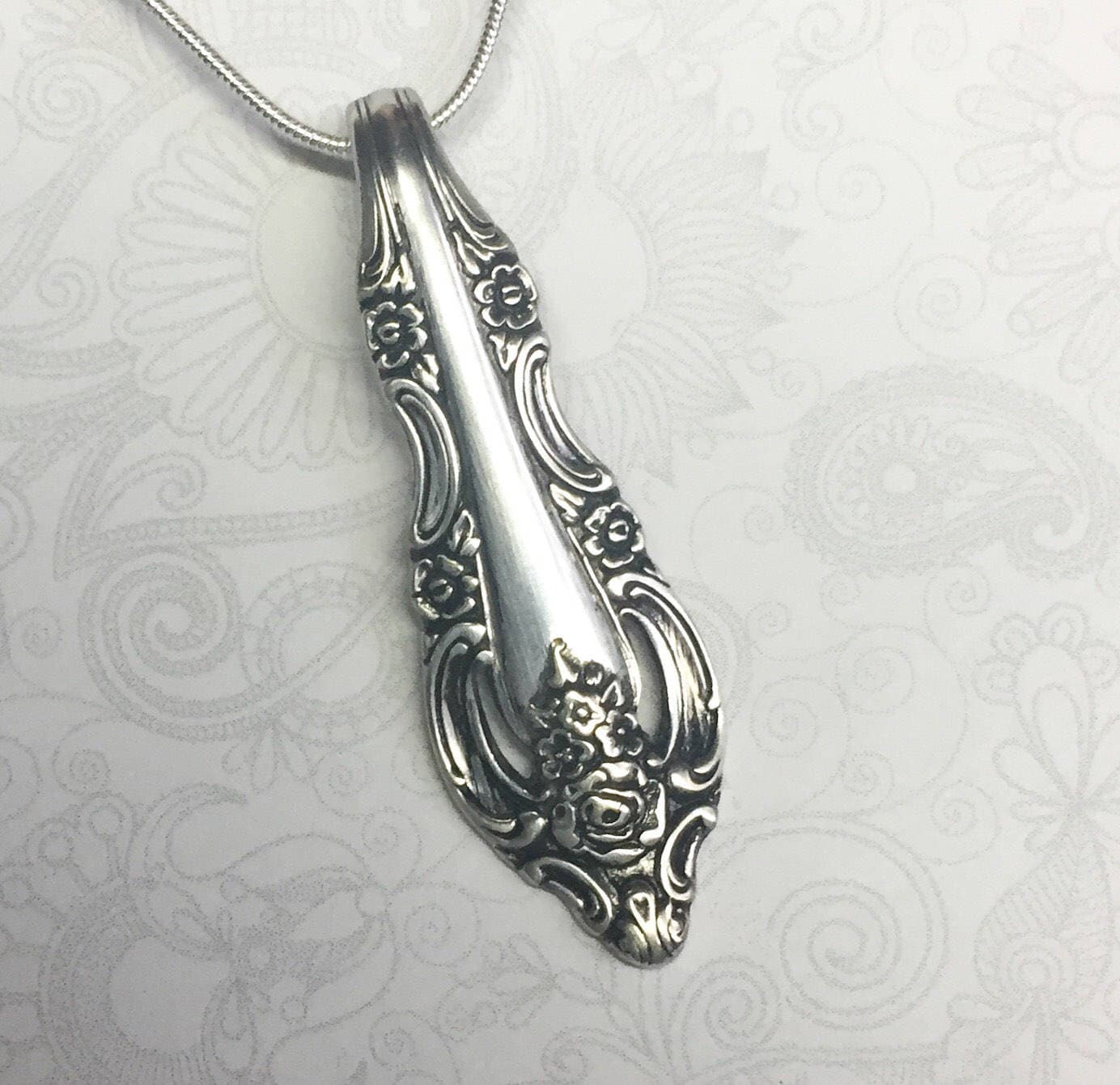 Spoon Necklace Pendant, Silverware Jewelry, Silver Artistry 1965