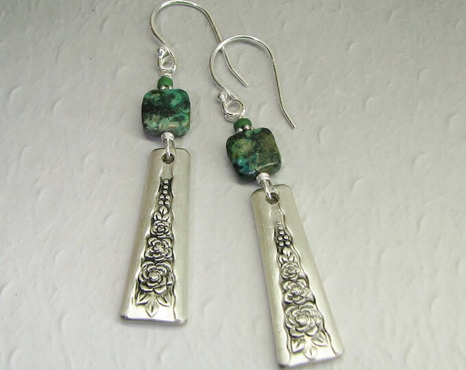 Vintage Spoon Earrings African Turquoise Gardenia 1941 Etsy