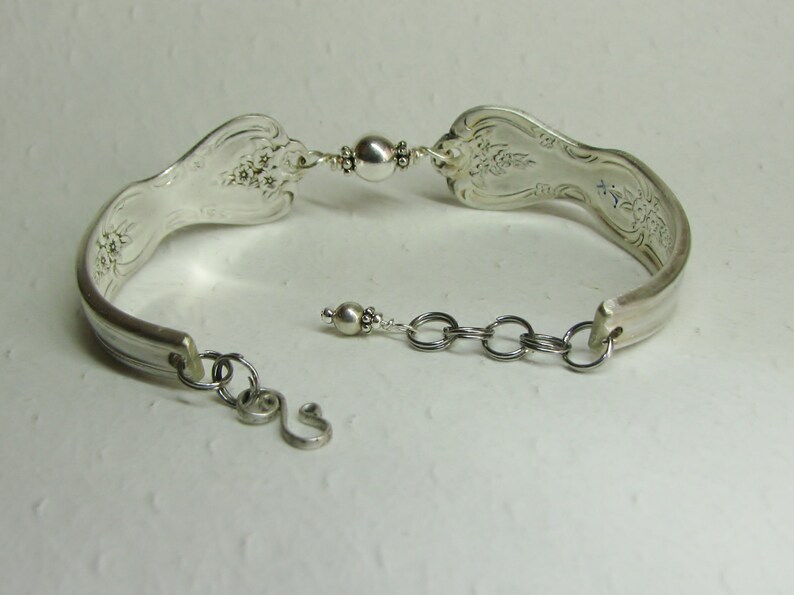 Spoon Bracelet Sterling Silver Beads Magnolia 1951 Etsy