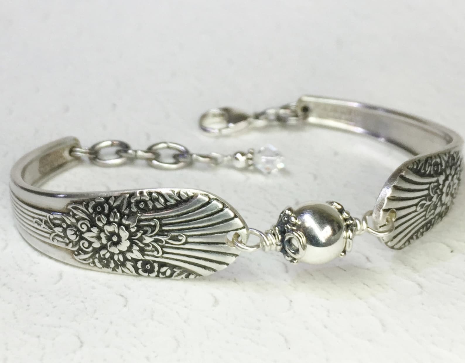 Spoon Bracelet Sterling Silver Beads Silverware Jewelry Etsy