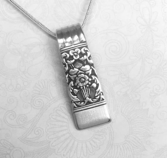 Spoon Necklace Pendant, Silverware Jewelry 'Coronation' 1936