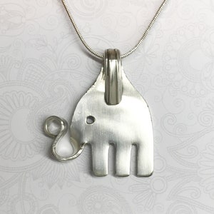 Elephant Fork Necklace, Fork Pendant, Elephant Necklace, Silverware Jewelry, 'Lady Doris' 1929 image 3