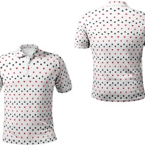 Polo de golf - Juegos de cartas - Suerte - Estampado completo - Divertido