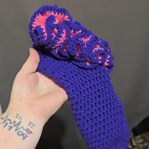 Crochet Ruffle Socks Solid Color