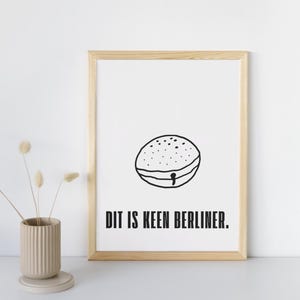 Cartel 'Dit is keen Berliner' en beige y negro | Arte imprimible | Tipografía | Descarga digital |  5 archivos imprimibles en formato png