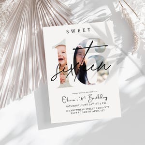 Sweet 16 Einladung Perfekt für beschäftigte Eltern - Digital druckbare Canva Geburtstagseinladungskarte