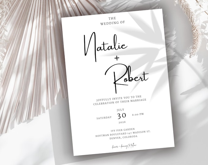 Wedding Invitation Card Perfect For Marriage Guest - Digital Editable Canva Printable Details Template