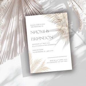 Invitación digital elegante y moderna para boda / Tarjeta de invitación editable en Canva / Tarjeta de boda DIY / Invitación de boda personalizable / Tarjeta de boda