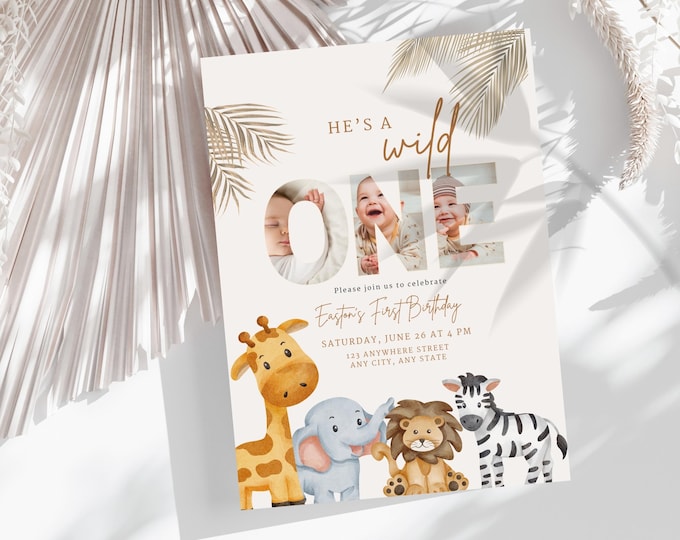1st Birthday Invitation For Busy Parents- Printable Celebrate in Style Editable Canva Party Invite