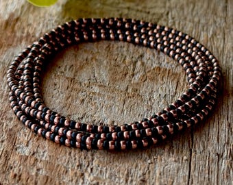 Miyuki Seed Bead Wrap Bracelet – Black Copper