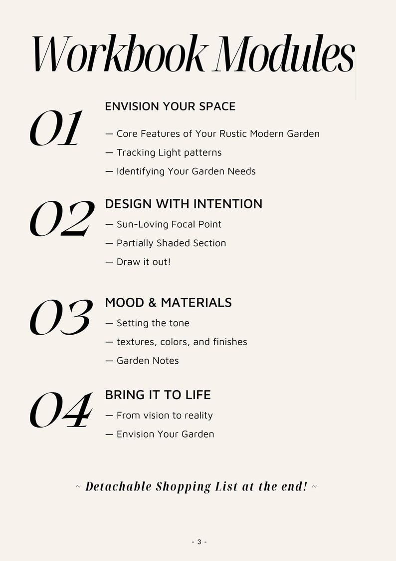 The Rustic Modern Garden DIY Garden Design Workbook - Etsy