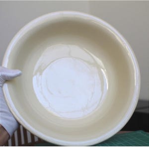 McCoy Pottery 7515 Large Round Serving Bowl Basin Off White Cream USA Vintage