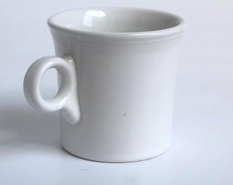 Fiesta HLC Coffee Mug White Ceramic Ring Handle Vintage Style 10oz