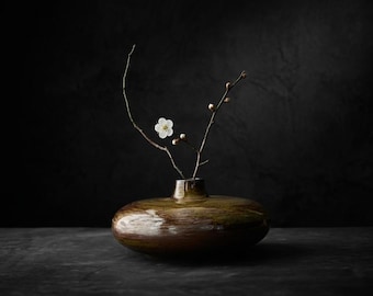 Handcrafted Wabi-Sabi Reactive Glaze Vase - Ceramic Texture