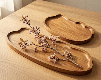 Organic Solid Wood Catchall Tray - Japandi Cloud Platter