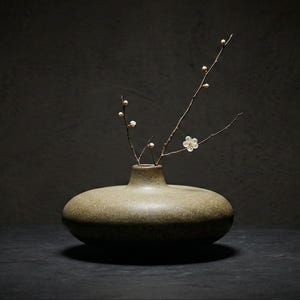 Handcrafted Wabi Sabi Basalt Textured Ceramic Vase