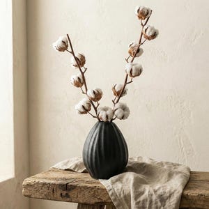 Vaso in ceramica nera - Vaso giapponese minimalista