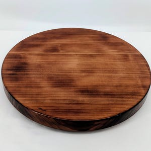 Cherry Wood Lazy Susan, 14.25-Inch Handmade Turntable for Kitchen Island or Dining Table
