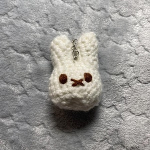 Cute Miffy keychain, crochet bunny keychain, cute bunny