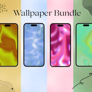 SET!! Lebendige ästhetische Telefon-Hintergründe | Digitaler Download | Helle Lock Screen Hintergründe für iPhone & Android