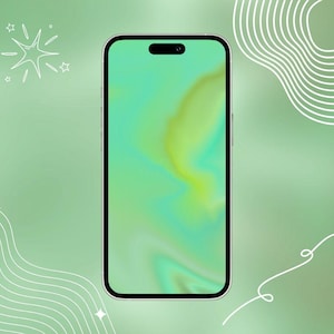 Vibrant Green Aesthetic Phone Wallpaper | Digital Download | Bright Lock Screen Background for iPhone & Android
