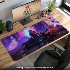 Cyberpunk 2077 Night City Mouse Pad – Neon Car Gaming Mat, Futuristic Desk Decor, Vibes for Cyberpunk Fans & Gamers