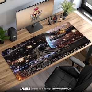 Star Wars Clone Wars Battle Mouse Pad – Venator Star Destroyer Space Combat Scene, Galactic Desk Mat, Sci-Fi Gamer Gift