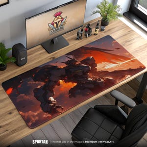 Gundam Sunset Mecha Mouse Pad - Epic Anime Robot Desk Mat, IBO Inspired Design, Sci-Fi Gaming Mat, Otaku Gift Idea