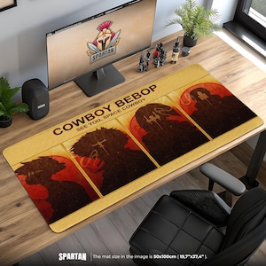 Cowboy Bebop Mouse Pad – Retro Anime Crew Silhouette Desk Mat, Space Cowboy Art, See You Space Cowboy Gaming Gift