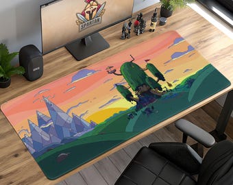 Adventure Time Tree Fort Mouse Pad - Finn & Jake Sunset Desk Mat, Land of Ooo Anime Decor, Cartoon Network Gift
