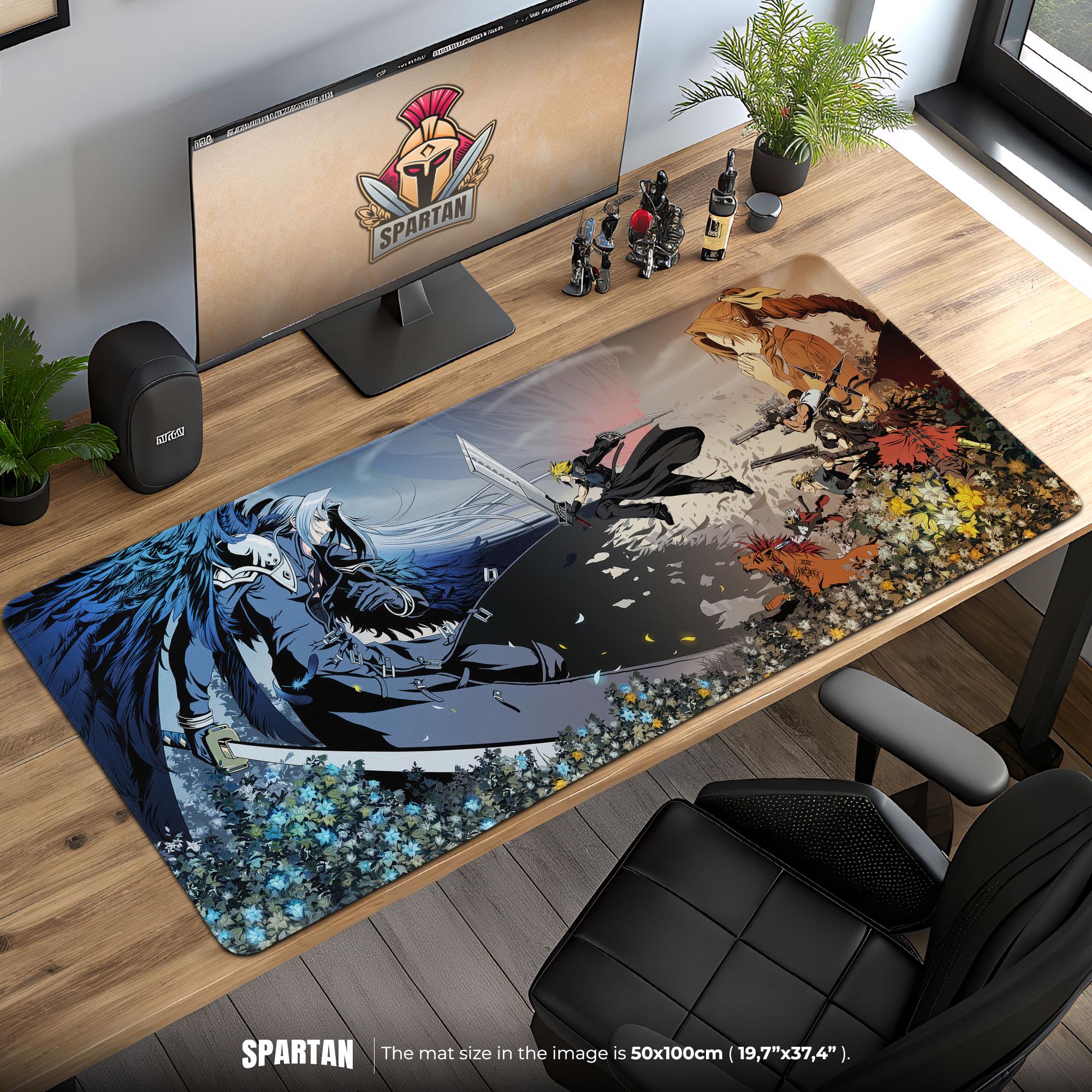 Final Fantasy VII Clash Mouse Pad - Cloud vs Sephiroth Desk Mat, FF7 Reunion Gaming Pad, JRPG Anime Gift for Gamers