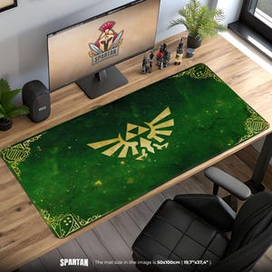 Alfombrilla de ratón con escudo de la galaxia de Zelda: alfombrilla de escritorio para juegos Hylian Triforce