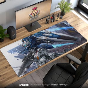 Gundam Mecha Battle Mouse Pad - Anime Robot Desk Mat, RX Series Sci-Fi Decor, Mobile Suit Gaming Gift for Mech Fans