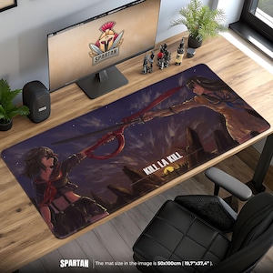 Kill la Kill Duel Mouse Pad - Ryuko vs Satsuki Anime Desk Mat, Scissor Blade Battle Art, Otaku Gaming Gift for Fans