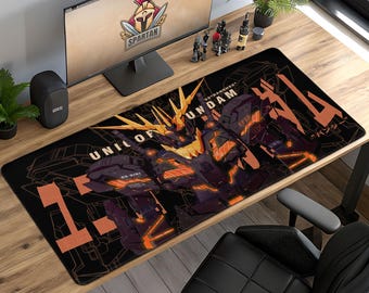 Gundam Banshee RX-0 Mouse Pad - Unicorn Mecha Desk Mat, Anime Robot Gaming Mat, Sci-Fi Mobile Suit Otaku Gift Idea