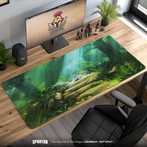 Alfombrilla de ratón Zelda Master Sword: Bosque Sagrado, decoración inspirada en Hyrule, regalo para aventureros.