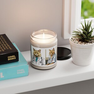 Scented Soy Candle, Perfect Gift for Cat Lovers, Home Decor, Fun Office Decor, Pet-themed Gifts, Veterinary Humor