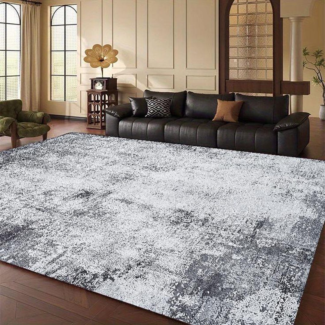 Large Faded Rugs Faded Gray and Black Abstract Rug - Soft Abstract Design With Faded ...