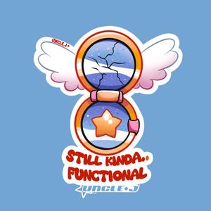 Espejo roto de Magcial Bro / Decoración de botella de agua / Pegatina inspirada en Sailor Moon en apuros para jóvenes y mayores para aumentar tu nostalgia