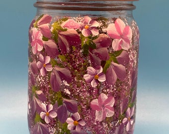 Hand Painted Jam or Sauce Jar