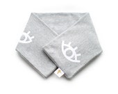 All Eyes, infinity Scarf, Kids. Double warm jersey scarf boy girl handmade winter fall