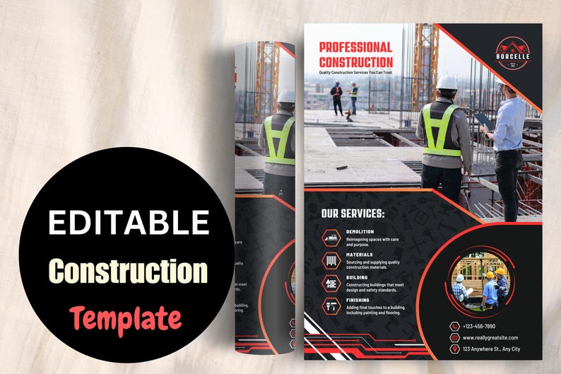 Editable Construction Template - Etsy