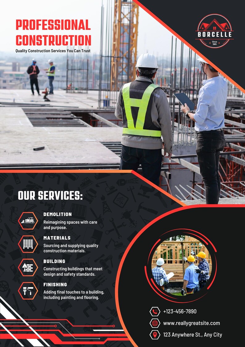 Editable Construction Template - Etsy