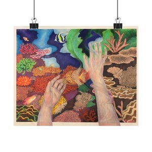 Colorful Coral Reef Art Print, Underwater Wall Decor, Ocean Lover Gift, Vibrant Nature Artwork, Tropical Home Decor