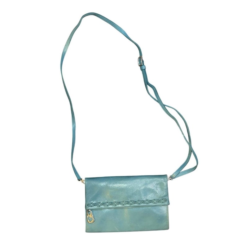 Brighton Vintage Turquoise Wallet Leather Purse Crossbody Western Cowboy 90s image 1