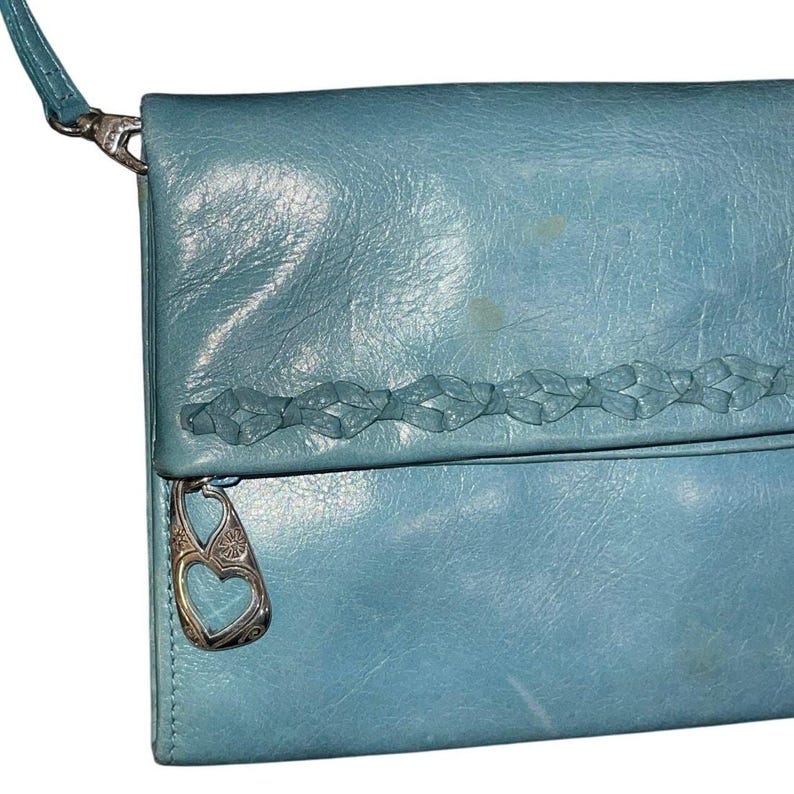 Brighton Vintage Turquoise Wallet Leather Purse Crossbody Western Cowboy 90s image 4