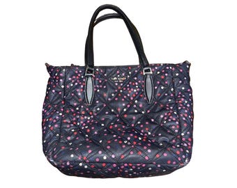 Kate Spade New York Jae Quilted Festive Confetti Polka Dot Satchel Nylon Handbag