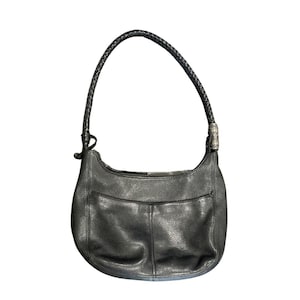 Brighton Barbados met rits aan de bovenkant hobo kiezelstenen leren schouder handtas gevlochten riem afbeelding 1